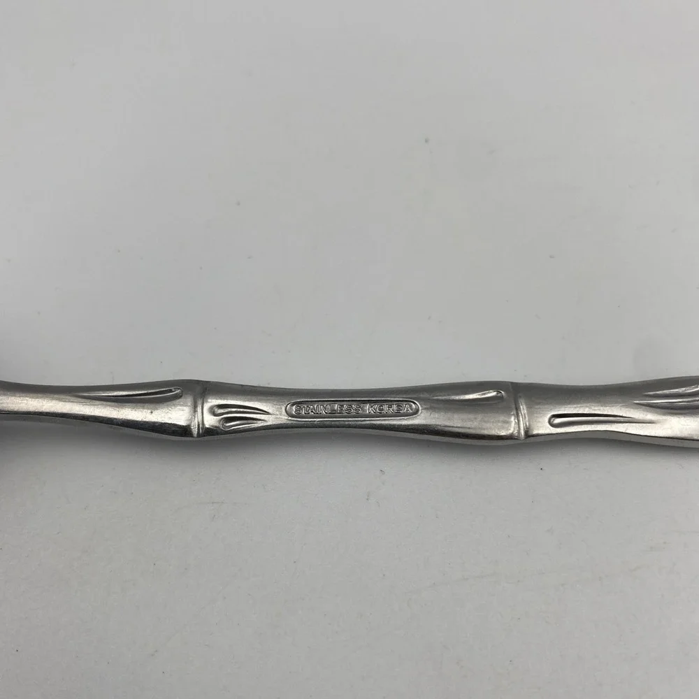 Vintage Bamboo Design Stainless Korea Dinner‎ Soup Spoon Replacement Flatware